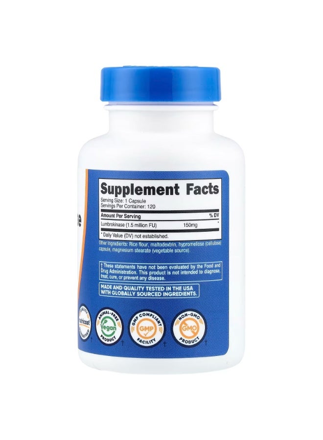 Nutricost, Lumbrokinase, 150 mg, 120 Capsules - Image 2